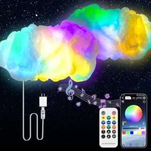 Led Cloud Lights for Bedroom Aesthetic Mood Light, Music Sync App Control Wall Light, 3D Ceiling Lamp Color Changing Strip Lights, Cool Stuff for Kids Room Decor, Room Decorations